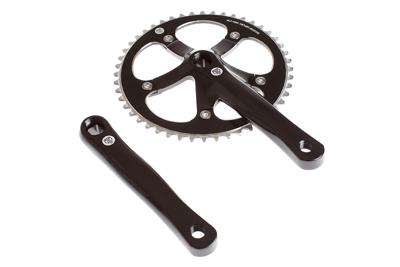 BLB Track 46T Crankset - Zwart Gepolijst