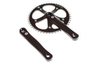 BLB Track 46T Crankset - Zwart Gepolijst