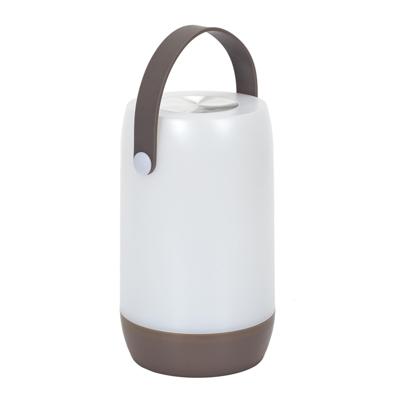Portable tafellamp/camping lamp - grijs - touch - batterij of usb - 23.5 cm
