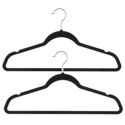 Kledinghangers - 24x - zwart - kunststof - 45 x 23 cm - kleerhangers