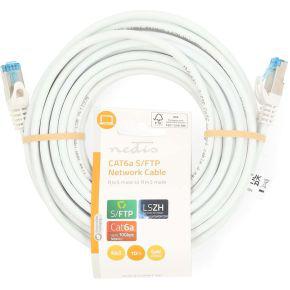 CAT6a netwerkkabel | S/FTP | RJ45 Male | RJ45 Male | 10.0 m | Snagless | Rond | LSZH | Grijs | Label