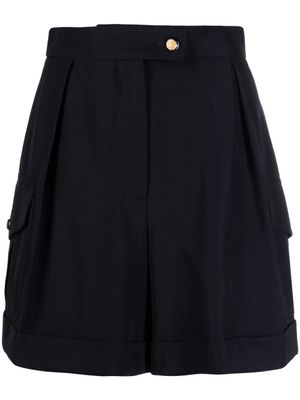 Alexander McQueen short cargo à taille haute - Bleu