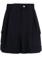 Alexander McQueen short cargo à taille haute - Bleu
