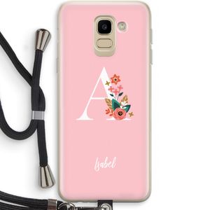 Pink Bouquet: Samsung Galaxy J6 (2018) Transparant Hoesje met koord