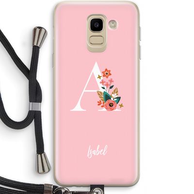 Pink Bouquet: Samsung Galaxy J6 (2018) Transparant Hoesje met koord