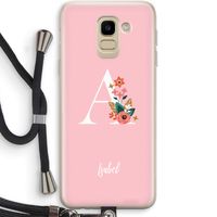 Pink Bouquet: Samsung Galaxy J6 (2018) Transparant Hoesje met koord