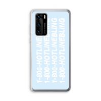 Hotline bling blue: Huawei P40 Transparant Hoesje