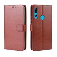 Retro Crazy Horse textuur horizontale Flip lederen case voor Huawei Y9 Prime (2019) met houder & kaartsleuven & fotolijstjes (bruin)