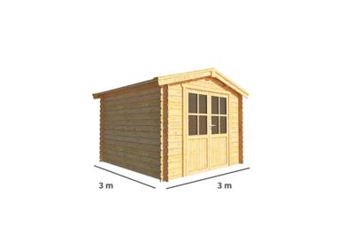 Tuinhuisje Blokhut Fenna 300 cm bij 300 cm diep Zadeldak - Warentuin collection