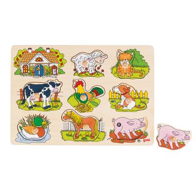 Goki noppenpuzzel boerderijdieren met geluid
