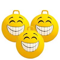 Skippybal Smile Emoticon - 3x stuks - D65 cm - voor kinderen - buiten speelgoed