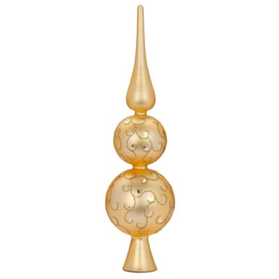 Inge Christmas piek - goud - glas - 31 cm - gedecoreerd - kerstboom topper - kerstversiering