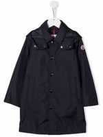 Moncler Enfant imperméable à patch logo - Bleu - thumbnail