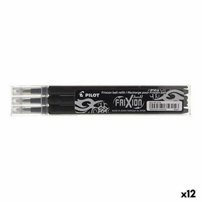 Navulset Pilot Frixion 0,7 Pen 3 Onderdelen Zwart (12 Stuks)
