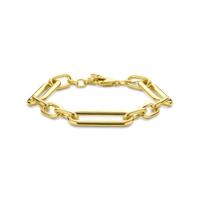 14k Gouden Schakelarmband 11 mm - 18 + 2,5 cm met Karabijnsluiting