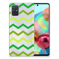 Samsung Galaxy A71 TPU bumper Zigzag Groen - thumbnail