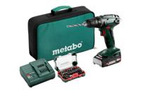 Metabo BS 18 Set | 18 Volt 2.0Ah accu-boorschroevendraaier 2X 2Ah Li-ion + BIT-BOX SP (32-DELIG) - 602207580