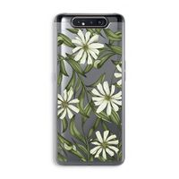 Wit bloemenpatroon: Samsung Galaxy A80 Transparant Hoesje