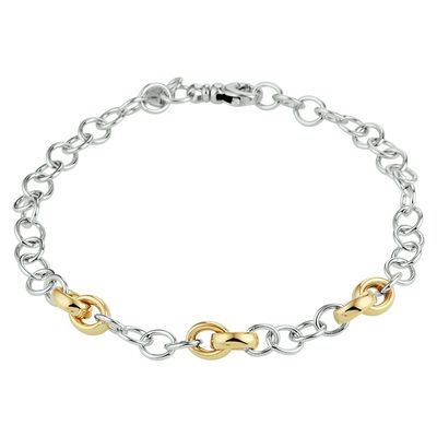 Armband Draadschakel geelgoud-zilveren kern 5,5 mm 19 cm