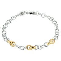 Armband Draadschakel geelgoud-zilveren kern 5,5 mm 19 cm