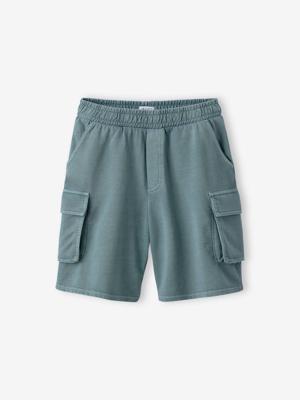 Bermuda van badstof voor jongens JONEN blauwgroen
