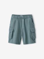 Bermuda van badstof voor jongens JONEN blauwgroen