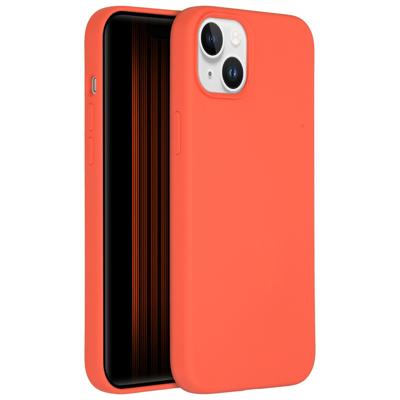 AccezzLiquid Silicone Backcover iPhone 15 Plus Telefoonhoesje Oranje