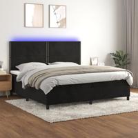 Boxspring met matras en LED fluweel zwart 200x200 cm