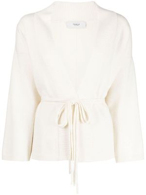 Pringle of Scotland cardigan noué à col v - Blanc