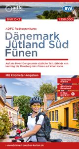 Fietskaart DK2 ADFC Radtourenkarte Dänemark Zuid - Jutland - Denemarke