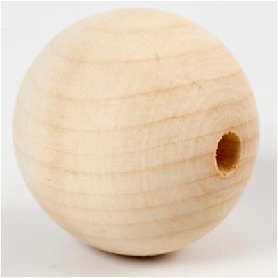 Creativ Company Houten kraal, d 50 mm, gatgrootte 8 mm, 4 stuk/ 1 doos