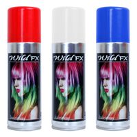 Set 3x kleuren haarverf/haarspray 125 ml - Rood-wit-blauw - Vlag kleuren van Nederland