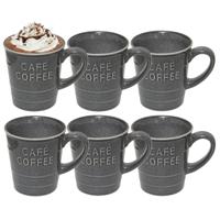 Secret de gourmet Koffiemok - 10x - grijs - keramiek - 200 ml - beker - mokken
