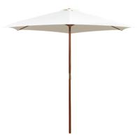 VidaXL Parasol 270x270 cm houten paal crèmewit - thumbnail