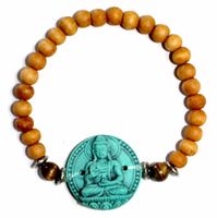 Sandalwood Elastische Armband Turquoise Medicine Buddha - thumbnail