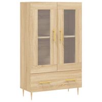 vidaXL Hoge kast 69,5x31x115 cm bewerkt hout sonoma eikenkleurig - thumbnail