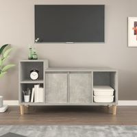 Tv-meubel 100x35x55 cm bewerkt hout betongrijs