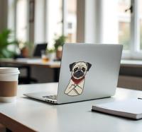 Grappige engelse bulldog laptop sticker