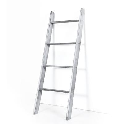 Handdoekhouder 4 Verdiepingen Houten Plafondtrap 50 x 7,5 x 136,7 cm Grijs