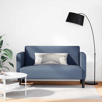 Loveseat bank 109 cm corduroy stof blauw