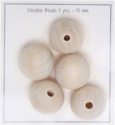 Go Handmade Houten Kralen 30mm (set 5 stuks)