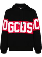 GCDS hoodie en coton à logo imprimé - Noir