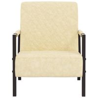 The Living Store Fauteuil Industrieel - 66 x 84 x 84 cm - Crème/Zwart - Kunstleer/Metaal