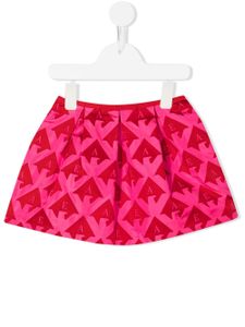 Emporio Armani Kids minijupe plissée à logo imprimé - Rouge