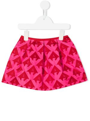 Emporio Armani Kids minijupe plissée à logo imprimé - Rouge