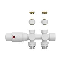 Belrad Radiatorkraan - 19.8x4.3 - thermostatisch - muur- en vloeraansluting - 1/2MX16/2 M30 - mat wit BLR307