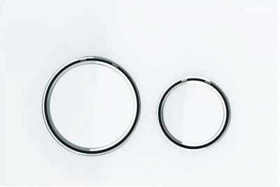 Geberit Sigma 50 (ex Sigma 21) bedieningspaneel glas wit/chroom/glas wit voor Sigma reservoirs 8cm (UP720) en 12cm (UP320)