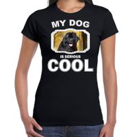 Honden liefhebber shirt Newfoundlanders my dog is serious cool zwart voor dames