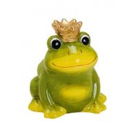 Spaarpot kikker met kroontje - groen - 14 cm - Kikkers dieren cadeau Spaarpot kikker met kroontje - groen - 14 cm - Kikkers dieren cadeau