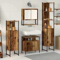 4-delige badkamermeubelset van oud hout, engineered wood
